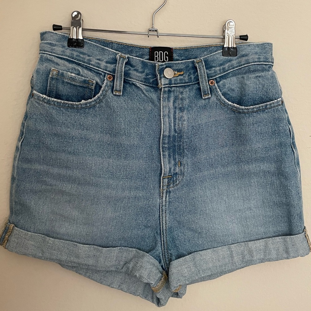 BDG high waisted, light blue, denim shorts